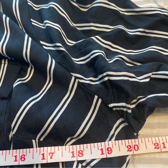 Torrid | Navy & White Stripe Georgette Midi Button Up Shirt Dress sz O - Picture 10 of 13